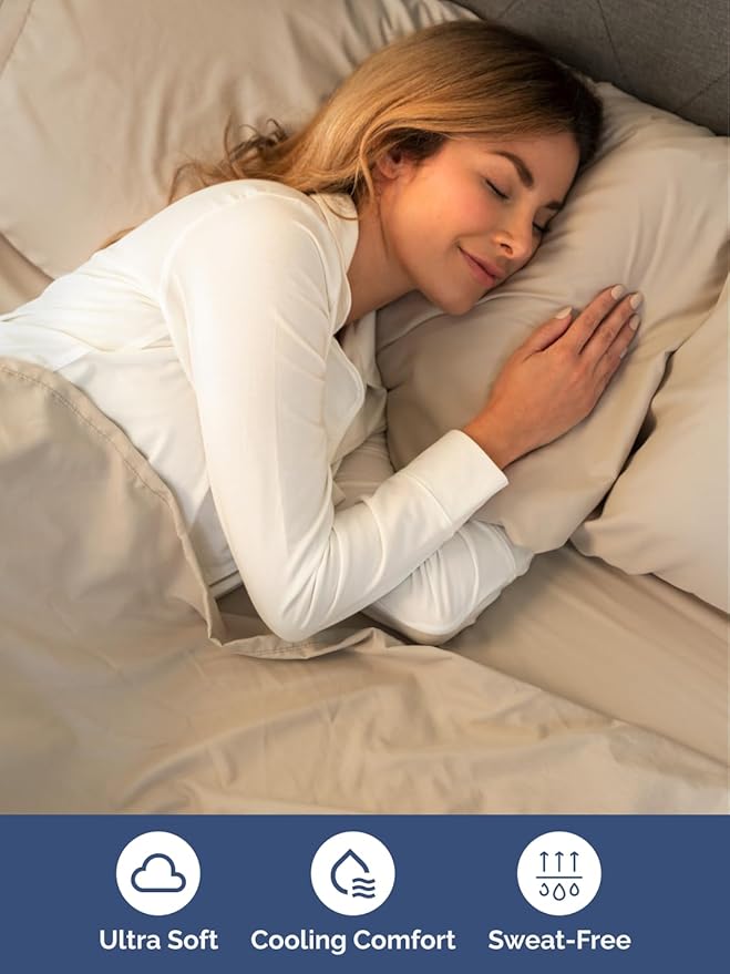 Extra Deep Cal King Sheet Set - 6 Piece Breathable & Cooling Sheets - Hotel Luxury Bed Sheets Set - Easy & Secure Fit - Soft, Wrinkle Free & Comfy Sheets Set - Cream Sheet Set with Extra Deep Pockets