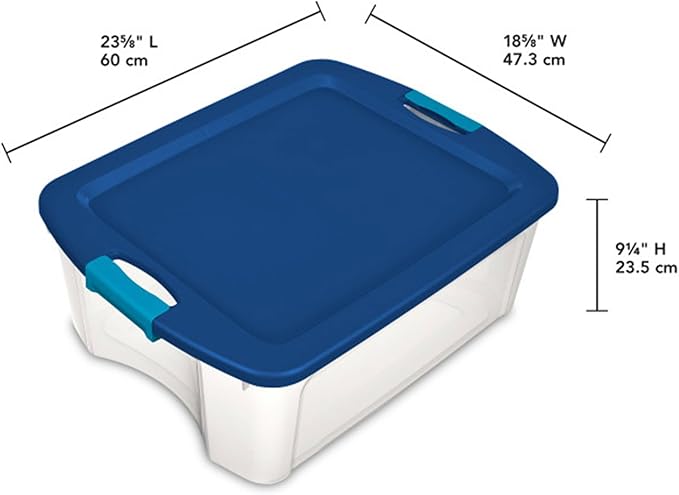 Sterilite 12-Pack Latch and Carry, Clear Plastic Storage Bins with Latching Lids and Full-Grip Handles, 12 Gallon
