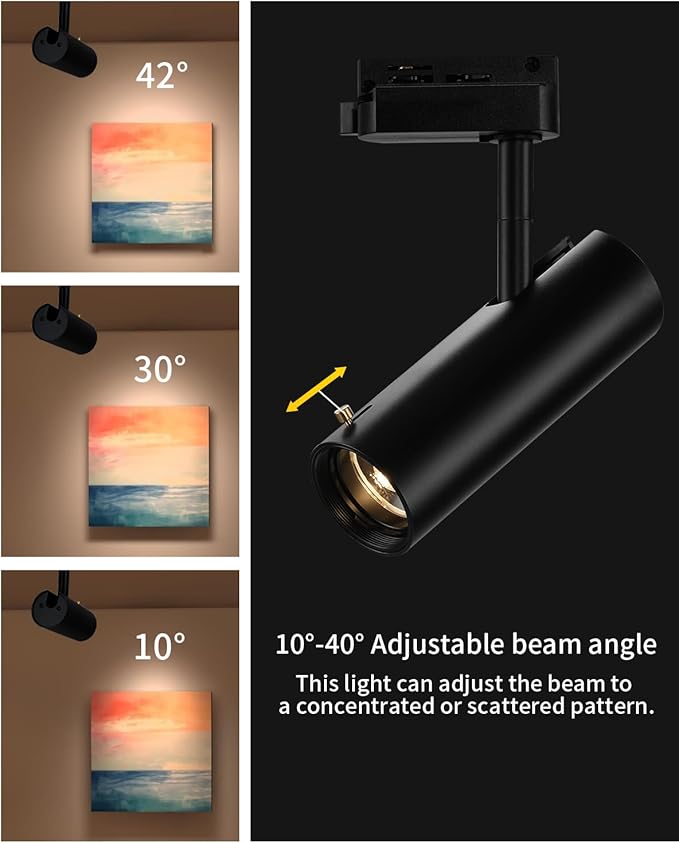 LED Ceiling Spotlight, 9w Cob Ceiling Spot Light, Zoomable Light, Narrow Beam Angle Adjustable Anti-Glare Ra>90 for Hotel Art Gallery Restaurant Lighting