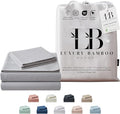Luxury Bamboo Market | Queen Size Bed Sheet Set | 100% Viscose Made from Bamboo | Organically Grown | Ultra Soft | Cooling Sheets for Hot Sleepers | 17" Deep Pocket [Dove Grey]