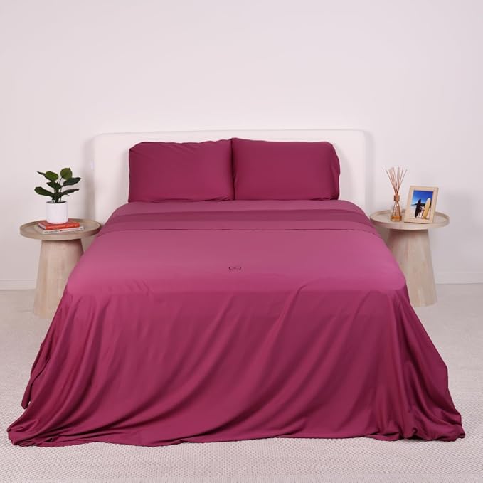 THE LAD COLLECTIVE 2.0 Bedding Set - 4 Piece Sheet & Pillow Case Set, Custom Blend, Soft, Comfortable, Temperature Regulating, & Easy-to-Use - (California King, Aspen)