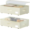 Under Bed Storage with Wheels, No Assemble Required 7.5 inches height Under Bed Storage bins,Large capacity Rolling Underbed Shoe Storage containers，dorm underbed storage drawers