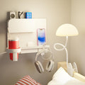 Smallish 2-Pack: WallShelfie & Shroommate - Bedside Wall Organizer with Shroommate Clip On Light Bundle - Dorm Room Essential, Floating Bedside Shelf Wall Mount, Clip on for Desk, Remote Holder