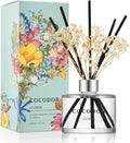 COCODOR Flower Reed Diffuser Set / 6.7oz / Gardenia/Scent Diffuser with Sticks Home Fragrance Reed Diffuser for Bathroom Shelf Decor for Women