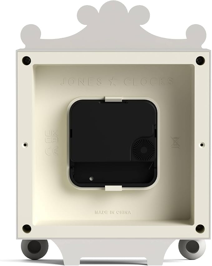 JONES CLOCKS® Parlour Mantel Clock | Classic Carriage Clock | Pale Gray | Elegant Square Decorative case, Perfect for Mantel, Shelf, Table or Bedside