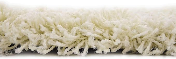 Unique Loom Solid Shag Collection Area Rug (7' 10" Square, Pure Ivory)