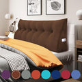WOWMAX 100% Cotton Corduroy Headboard Pillow – California King Size Back Support Reading Wedge for Bed & Daybed, Plush Handmade Bolster Cushion with Removable Cover, Cozy Bed Rest Pillow, Coffee