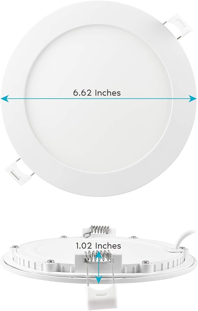 LUXRITE 12 Pack 6 Inch Ultra Thin LED Recessed Light with J-Box, 12W, Color Temperature Selectable 2700K | 3000K | 3500K | 4000K | 5000K, Dimmable Wafer Light, 1000 Lumens, Energy Star, IC Rated