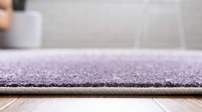 Unique Loom Del Mar Collection Area Rug - Jennifer (9' x 12' Rectangle, Purple/ Ivory)