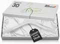 Premium Luxe Wooden Hangers for Women, Wide Shoulder Design for Dresses, Skirts, Sweaters & Blouses, Heavy Duty with Velvet Grip, White with White Velvet, 30 pcs