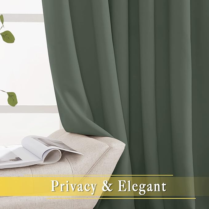 NICETOWN Sliding Door Curtains 84 inches Long, Grommet Blackout Thermal Patio Door Curtain Panel Sliding Door Drapes/Draperies for Room Divider (1 Panel, Dark Mallard, W80 x L84)