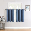 ChrisDowa Small Window Curtains for Kitchen and Bedroom - Grommet Short Thermal Insulated Room Darkening Curtains (2 Panels, Stone Blue, 36 x 24 Inch)