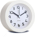 Alarm Clock with Backlight, 4 Inches White Desk Clock (White)