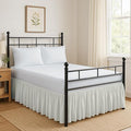 Ruffled Bed Skirt Split Corners with Platform, Tailored Fit Hotel Quality Wrinkle Free Ultra-Soft Microfiber Dust Ruffle, Upto 10 Inch Drop, Twin XL, Ivory