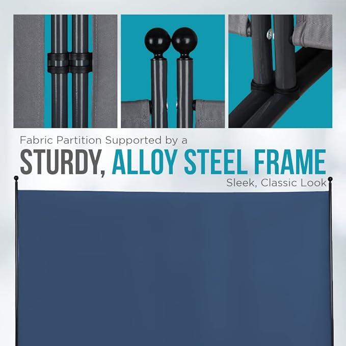 Steel-AID Single-Panel Privacy Room Divider – Folding Partition Privacy Screen for Office, Classroom, Dorm Room, Kids Room, Studio, Conference - 71" x 72" - Easy to Assemble, Freestanding & Foldable