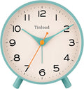 4.5" Antique Retro Analog Alarm Clock, Small Silent Bedside Desk Clock,Lighted on Demand, Battery Operated, Snooze, for Living Room, Bedroom, Bedside(Green)