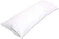 Amazon Basics Body Pillow Pillowcase with Zipper, 100% Cotton Hypoallergenic, Pillow Protector, White (55 x 21 Inches), Pillows Not Included