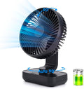 Digibond Oscillating Fan 5.1in Small Wall Mounted Oscillating Desk Fan Auto 90° Rotated Quiet 4 Speeds 4500mAh Rechargeable Battery Powered Cordless USB Fan for Indoor/Outdoor/Bedroom(Black)