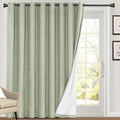 PrinceDeco Blackout Curtains for Sliding Glass Doors Linen Look Blackout Curtains for Bedroom Room Divider Sliding Glass Door Curtain for Living Room,W100 X L96 Inch, Sage