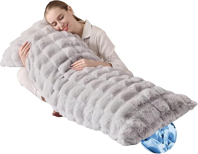 Full Body Pillow 20x54 Inch,Memory Foam Pregnancy Pillow for Side Sleepers,Orthopedic Back Support Maternity Pillow for Women (with Removable Cover)-Grey