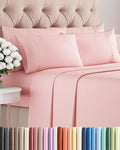 Queen 6 Piece Sheet Set - Cooling, Comfy & Breathable - Hotel Luxury Bedding, Includes Fitted Sheet for Women, Men, Kids & Teens - 1 Flat, 1 Fitted Sheet, 4 Pillowcases with Deep Pockets - Baby Pink