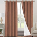 PrinceDeco Blackout Curtains for Bedroom 96 Inches Long Linen Look Curtains for Living Room Black Out Curtains Room Darkening Thermal Curtains with White Liner Backing for Nursery Decor,Washed Spice