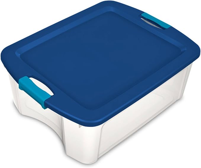 Sterilite 12-Pack Latch and Carry, Clear Plastic Storage Bins with Latching Lids and Full-Grip Handles, 12 Gallon