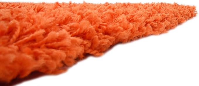 Unique Loom Solid Shag Collection Area Rug (8' Square, Tiger Orange)