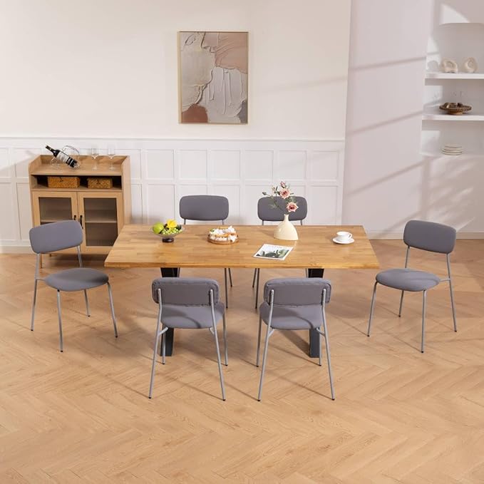 Stackable Chairs Set of 4, Indoor Dining & Waiting Room Chairs, 4-Pack, Grey.