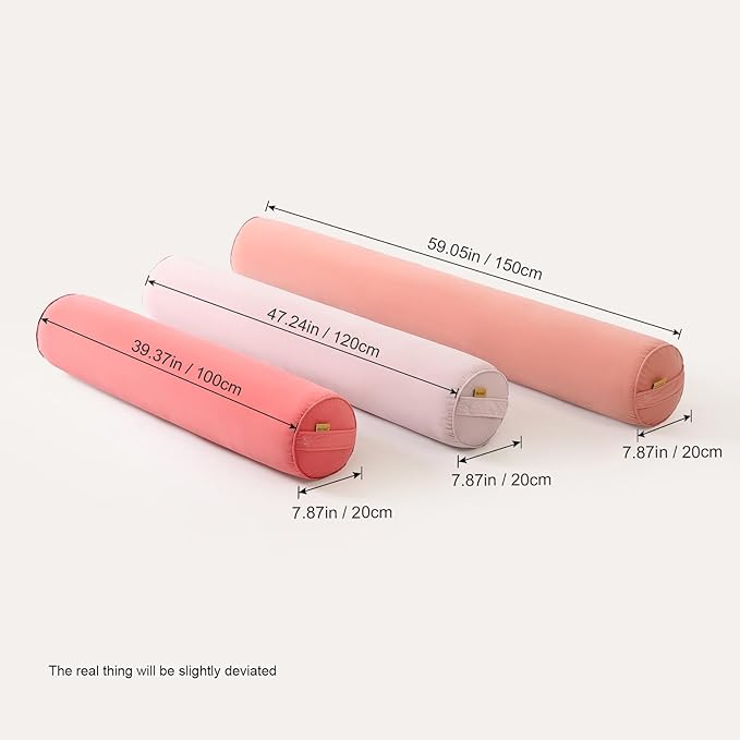 Body Pillow for Adults – Long Bolster Pillow for Bed, Round Cuddle Pillow, Full Support for Side Sleepers,47.24 x 7.87 Inches,Blush Pink