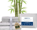 Therapedic 1000TC California King 6-Piece Sheet Set - 100% Organic Rayon Dervied from Bamboo Blend with Cooling Fiber,Ideal for Hot Sleepers - 16" Deep Pocket Fitted Sheet,Bonus Pillowcases-Light Grey