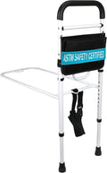 Vaunn Medical New Adjustable Bed Assist Rail Handle (Passed ASTM F3186–17 Safety Standard) and Hand Guard Grab Bar, Bedside Safety and Stability (Tool-Free Assembly)