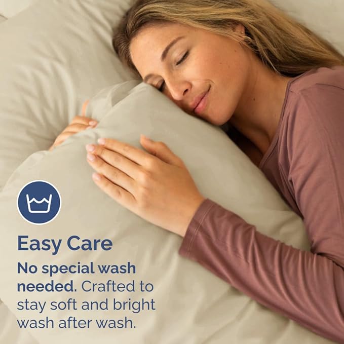 King Pillow Cases Set of 6 - Ultra Soft Hotel Quality Pillowcase Covers - Comfy & Wrinkle Free - Shrink, Stain and Fade Resistant - Easy-Care, Machine Washable Pillow Protectors - 6 Piece Set - Cream