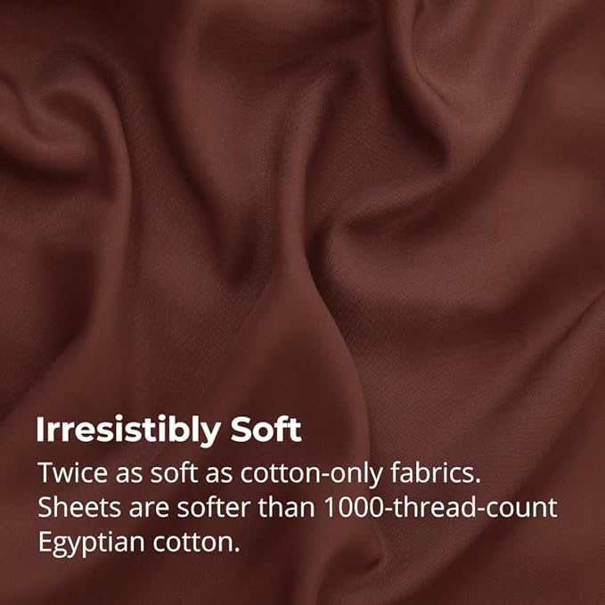 Cariloha Aloha Soft 4-Piece Sheet Set | Maroon Sunset | King | Made from 100% Viscose derived from Bamboo | Introductory Sheet Line