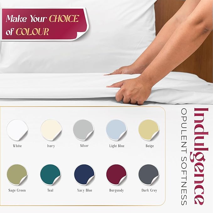 Mayfair Linen 100% Egyptian Cotton Queen Sheet set - Luxury 1200 High Thread Count Egyptian Cotton Sheets Queen Size (4 PC, Sage Green), Silky Soft, Cooling, 17" Deep Pocket Sateen Weave Hotel Bedding