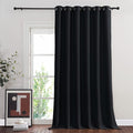 NICETOWN Blackout Curtain for Sliding Glass Door, Grommet Top Thermal Insulated Weighted Wide Drapes/Draperies for Bedroom/Living Room (Black, 80 by 95 inches, 1 Panel)