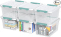 20 Quart Clear Storage Box, Set of 6 Plastic Latching Bins with Lids