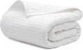 Salt Earth 100% Cotton Throw Blanket, Queen, 90"X92" Waffle Throws for Home, Bedrooms, Outdoor and Office Couch, Modern & Cozy Room Decor Blankets, Lightweight, All Season Western Blanket(White)
