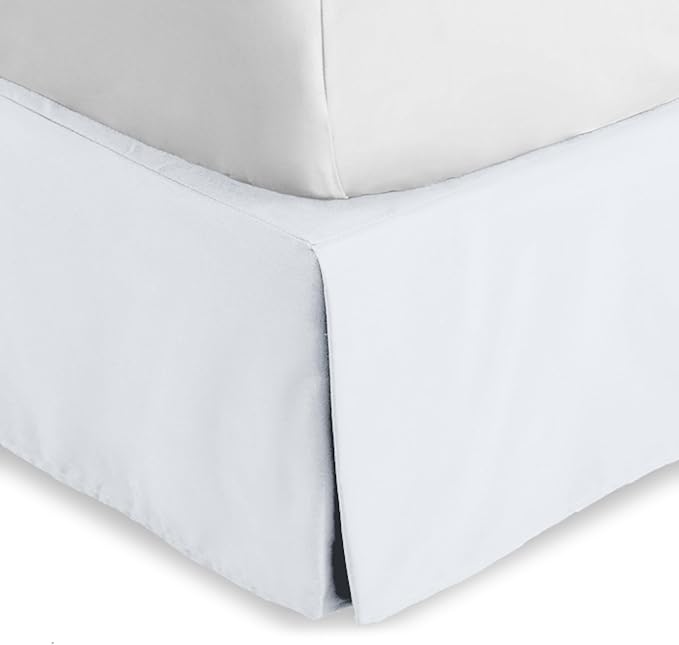 Bare Home Kids Twin Bed Skirt - 15-Inch Tailored Drop Easy Fit - Bed Skirt for Beds - Center & Corner Pleats (Twin, White)