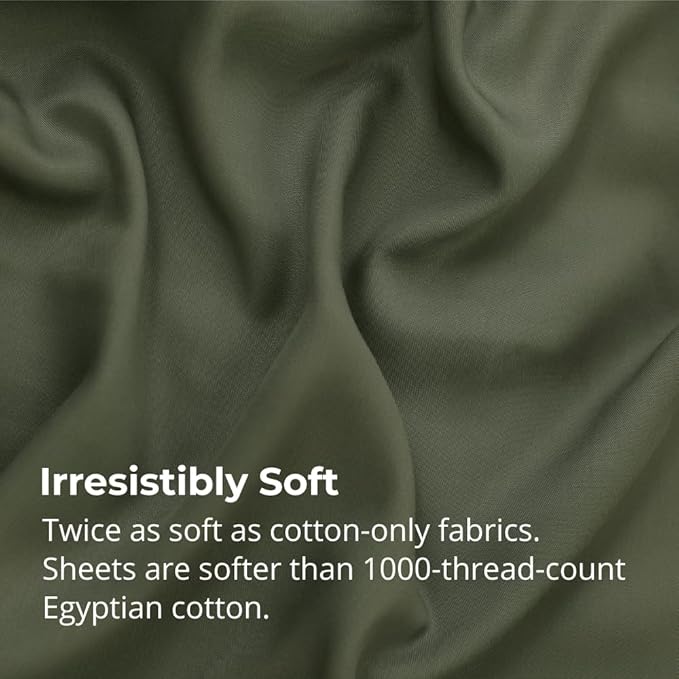 Cariloha Aloha Soft 4-Piece Sheet Set | Coastal Pine | King | Made from 100% Viscose derived from Bamboo | Introductory Sheet Line