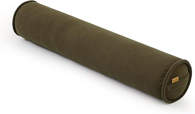 Long Round Body Pillow for Adults – Corduroy Cervical Roll Bolster Pillow, Firm Support for Spine Alignment & Side Sleeping,47 x 7.87 Inches,Martini 0live