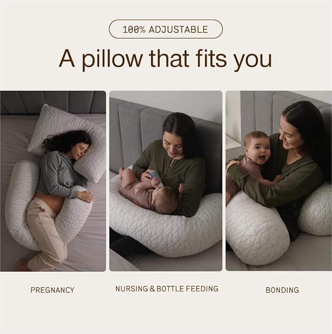 Coop Home Goods Original Adjustable Maternity Pillow, with Memory Foam and Washable Cover, Body Pillow for Pregnancy, Side Sleeper and Full Body Support During Pregnancy
