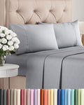Twin 4 Piece Sheet Set - Cooling, Comfy & Breathable - Hotel Luxury Bedding, Includes Fitted Sheet for Women, Men, Kids & Teens - 1 Flat, 1 Fitted Sheet, 2 Pillowcases with Deep Pockets - Steel Blue
