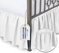 BLISSFORD White Bed Skirt Twin XL Size 21 inch Drop - with Split Corners - Cotton Blend Ruffle Bed Skirt, Dust Ruffle with Platform, White Bedskirt, Machine Washable