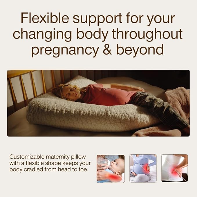 Coop Home Goods Original Adjustable Maternity Pillow, with Memory Foam and Washable Cover, Body Pillow for Pregnancy, Side Sleeper and Full Body Support During Pregnancy