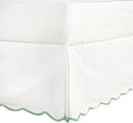 HIG Off-White Chic Full Bed Skirt - Easy Fit Scallop Edge Pleated Bedskirts, 14 Inch Drop Anti-Slip Dust Ruffle, Thick Fabric for Enhanced Privacy, Pre-Washed for Long-Lasting Use(N60022)
