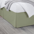 King Bed Skirt, Luxury 16 Inch Drop Sage Pleated Bed Skirt, Double Brushed Microfiber, Box Pleat Design, Wrinkle & Fade Resistant, Easy Fit Tailored Bedskirt for King Size Beds