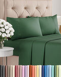 Twin 4 Piece Sheet Set - Cooling, Comfy & Breathable - Hotel Luxury Bedding, Includes Fitted Sheet for Women, Men, Kids and Teens - 1 Flat, 1 Fitted Sheet, 2 Pillowcases with Deep Pockets - Emerald