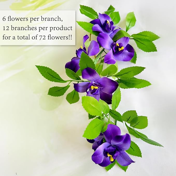 Sumery Expandable Fence Privacy Screen for Balcony Patio Outdoor,Decorative Faux Ivy Fencing Panel,Artificial Hedges (Single Sided Leaves) (1, Branches -Purple Fowers)