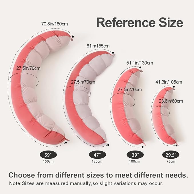 Peallow(Pat. Pend) – Long Round Body Pillow for Adults, Bolster Pillow for Sleeping, Soft and Supportive Pillow for Sleeping & Lumbar Support
